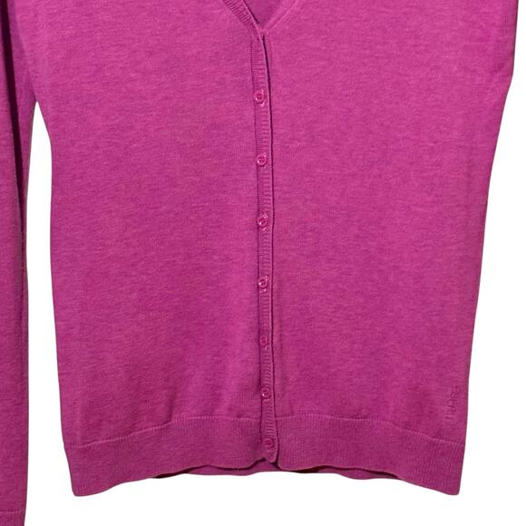 Esprit Size XS Purple Embroidered V-Neck Button Up Cardigan Sweater - Picture 3 of 6